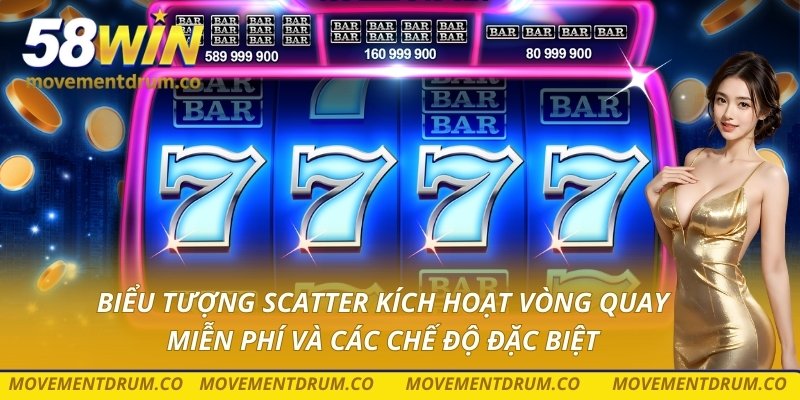 Biểu tượng Scatter kích hoạt vòng quay miễn phí và các chế độ đặc biệt