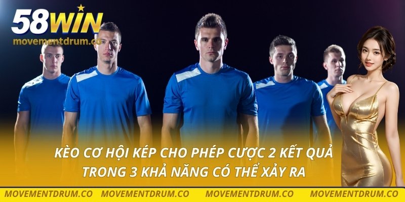 Kèo cơ hội kép cho phép cược 2 kết quả trong 3 khả năng có thể xảy ra